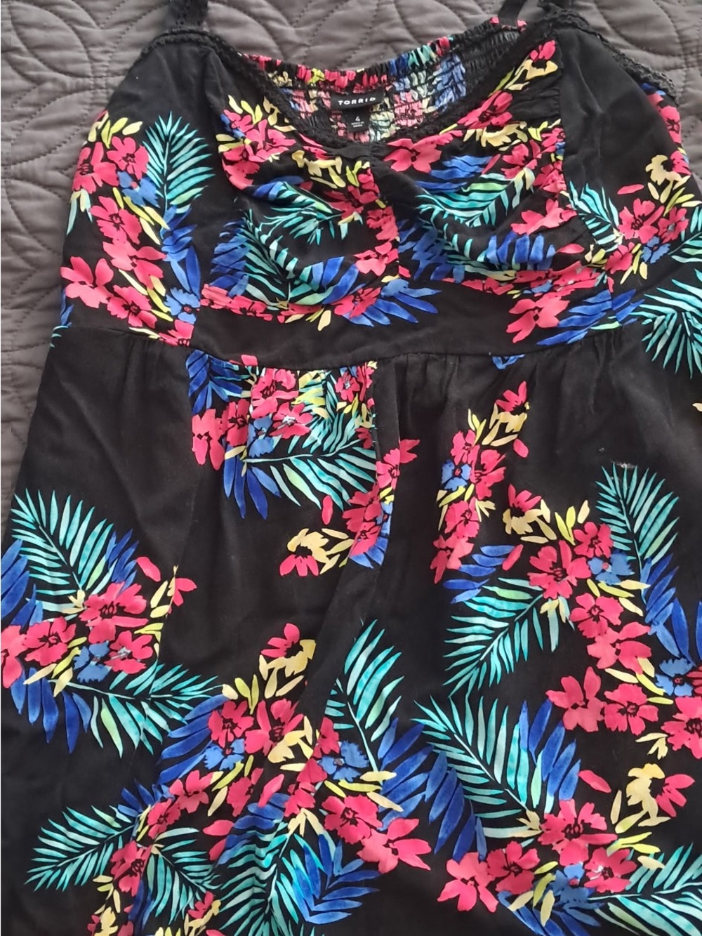 Torrid Floral Print Maxi Dress - Black Pink Blue Lime